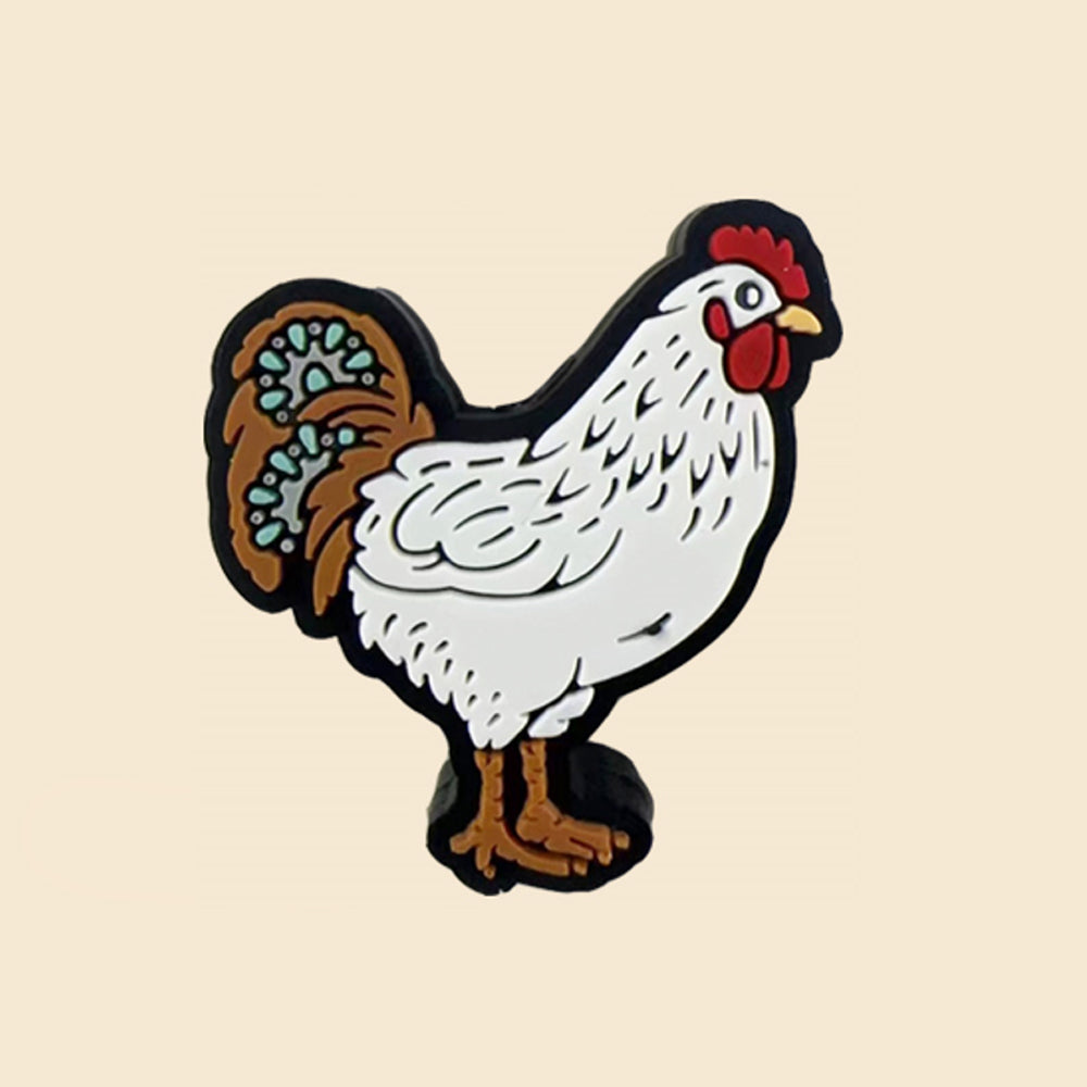 Wholesale 10pcs Cartoon Rooster Pattern Silicone Beads